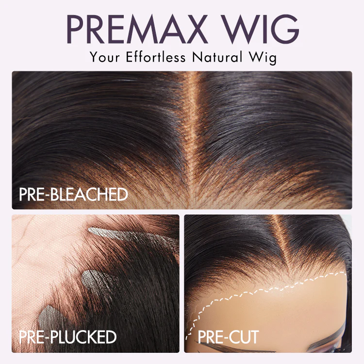 PRE MAX™ - Layer Cut Super Natural Hairline Silky Straight Glueless 13x4 Frontal Lace Wig Human Hair Pre-Cut Lace - Image 5