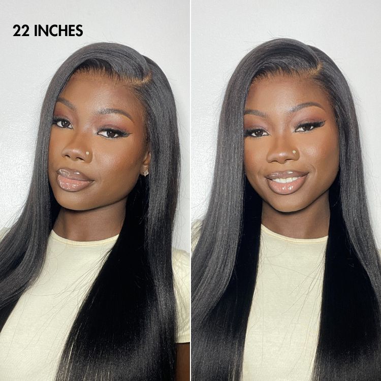 PreMax Wigs - Nature Max Yaki Straight Ear-to-ear 13x6 Frontal HD Lace Glueless Wig 100% Human Hair - Image 2