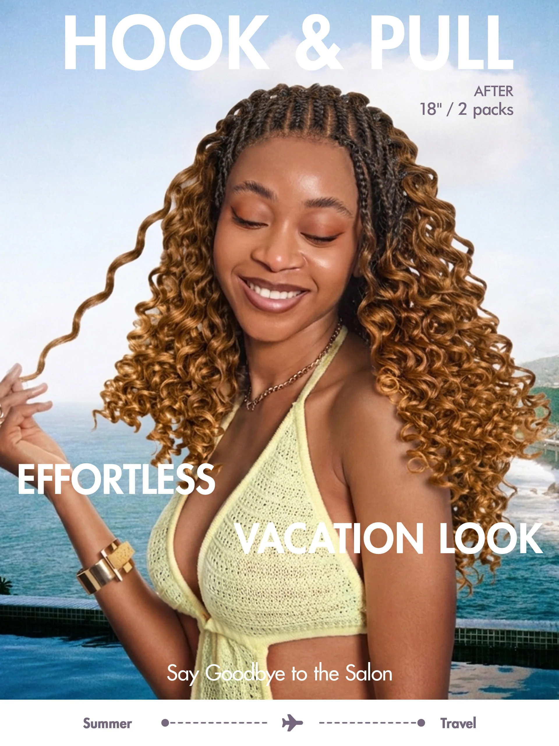 Readitress™ Pre-Separated Feather Crochet Human Hair for Miracle Knots Boho Braids | Ombre Brown Deep Wave Protective Style (Free Gifts Included) - Image 4