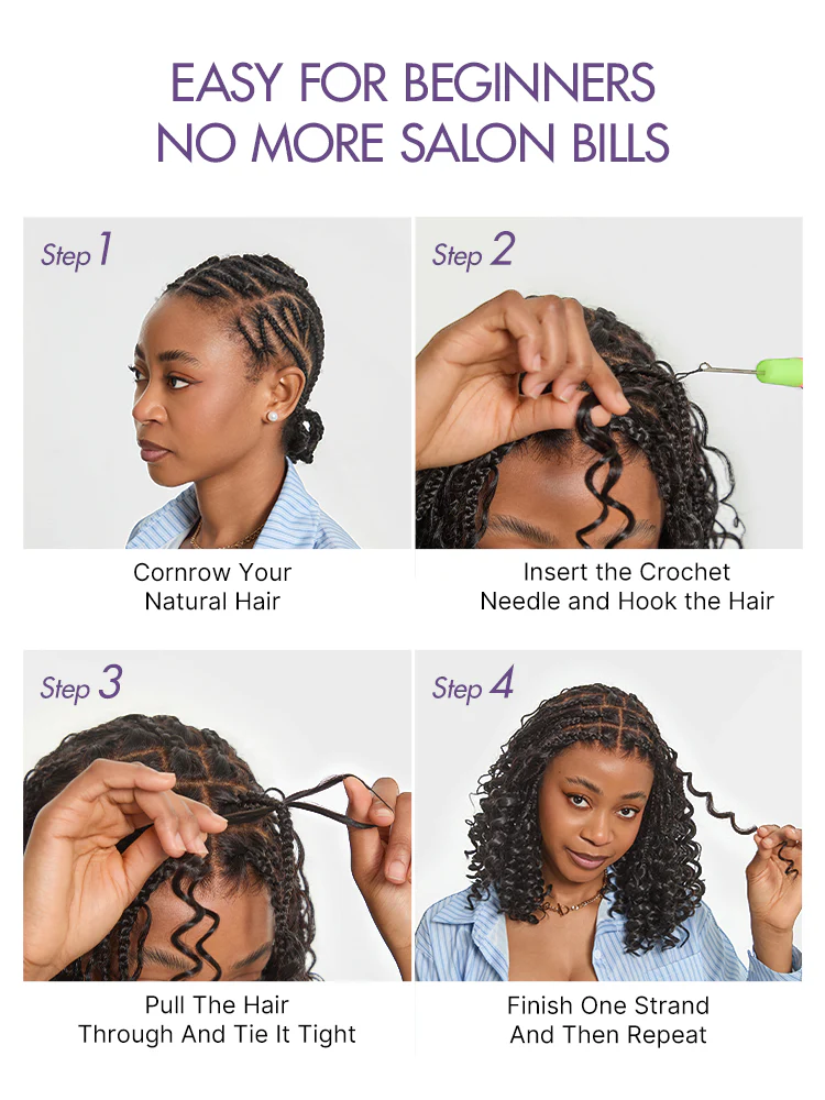 Readitress Pre-Separated Feather Crochet Human Hair for Miracle Knots Boho Braids | Burmese Curly Finger Coil Ends Protective Style (Free Gifts Included) - US Only - Image 7