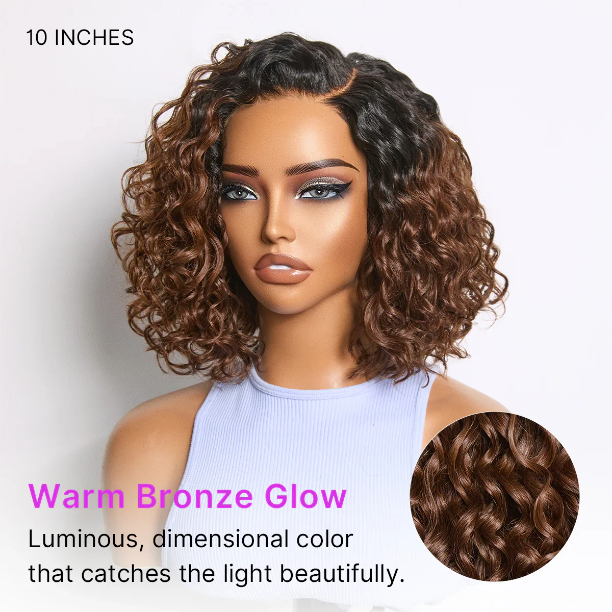 Ready to Go Water Wave Short Curly Bob Wig Glueless Minimalist HD Lace Wig Pre-Cut Lace - Image 17