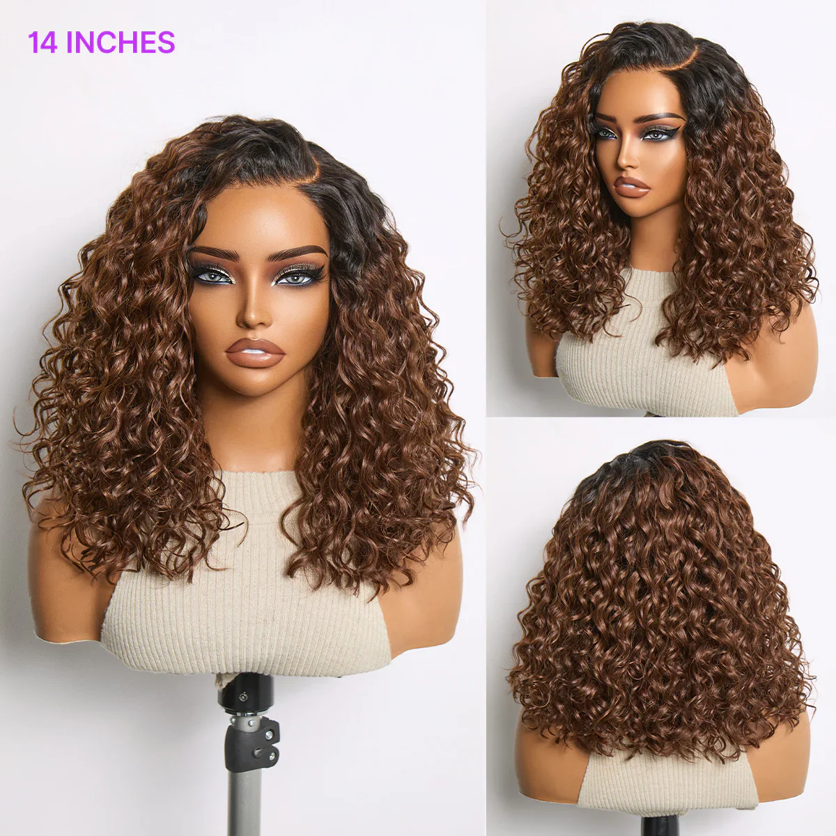 Ready to Go Water Wave Short Curly Bob Wig Glueless Minimalist HD Lace Wig Pre-Cut Lace - Image 19