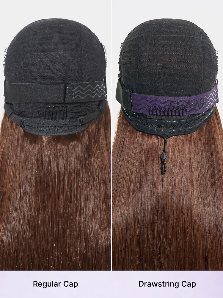 Rich Chocolate Brown Silky Straight 180% Density Glueless 13x4 Lace Frontal Wig Pre-Cut Lace - Image 15