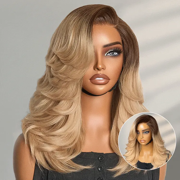 Shake Shape™ | Effortlessly Chic Layered Haircut Wavy Glueless HD Minimalist Lace Short Wig - Image 12