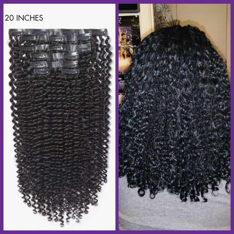 2 Packs Straight / Body Wave / Kinky Curly / Yaki Straight / Kinky Straight Clip in Hair Extensions with Free Gift - Image 7