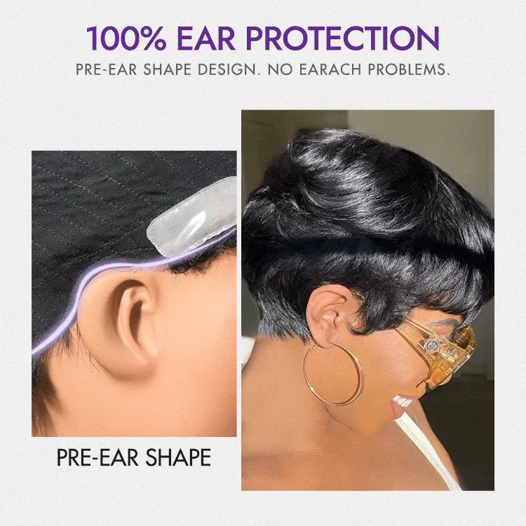 Throw On & Go Short Cut with Bangs Wig Ultra Comfort Skin-Like Soft Care Glueless Wig Hair Loss Friendly - Image 2
