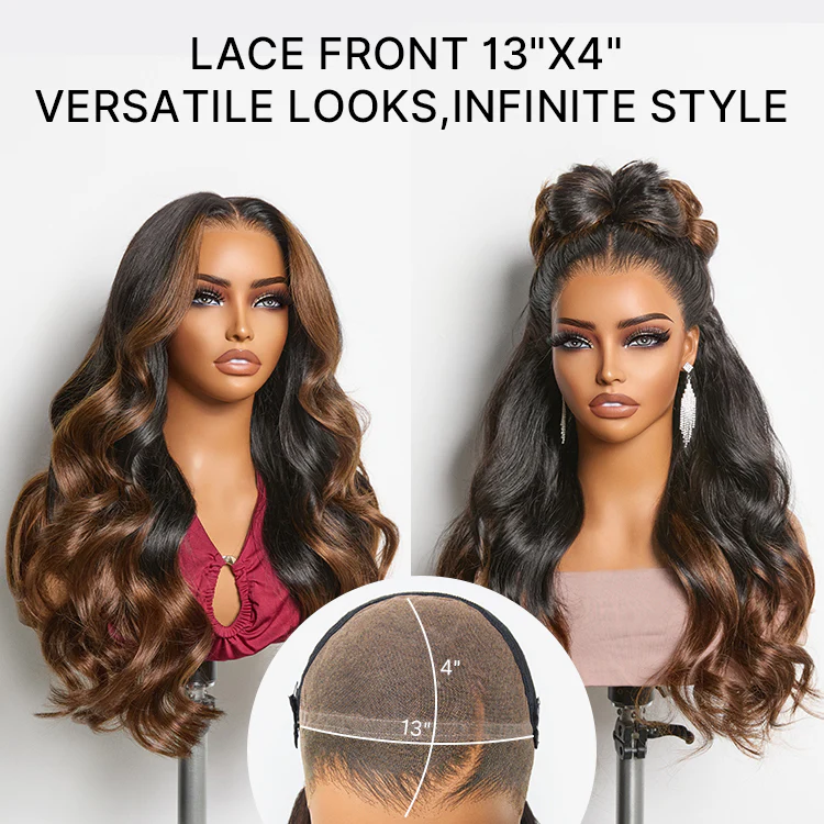 Tiktok Exclusive Deal | NatureMAX 200% Density Ombre Brown / Natural Black Loose Wave Glueless 13x6 / 13x4 HD Lace Front Wig Pre-Cut Lace Flexi-Fit Drawstring Cap - Image 14