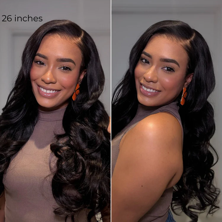 Tiktok Exclusive Deal | NatureMAX 200% Density Ombre Brown / Natural Black Loose Wave Glueless 13x6 / 13x4 HD Lace Front Wig Pre-Cut Lace Flexi-Fit Drawstring Cap - Image 7