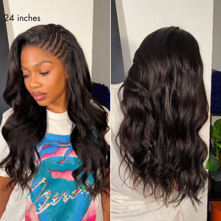 Tiktok Exclusive Deal | Readitress Side Braided Yaki Body Wave Glueless Ear-to-ear 13x6 Frontal HD Lace Wig Human Hair Flexi-Fit Drawstring Cap - Image 2