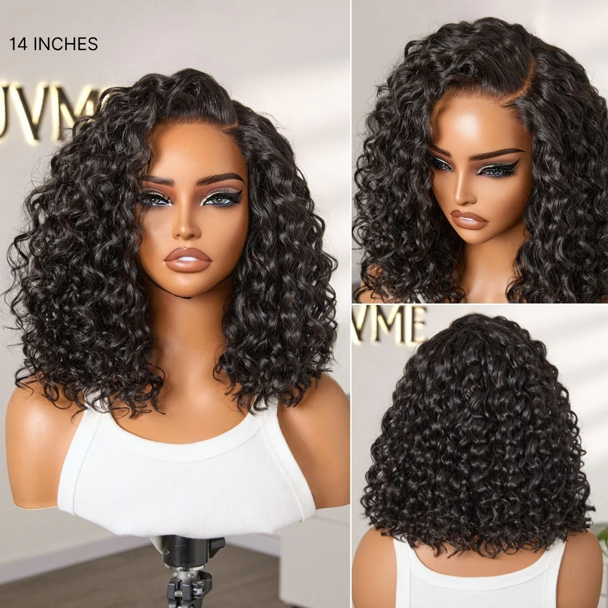 Tiktok Exclusive Deal | Ready to Go Blonde Highlight / Natural Black / Ombre Brown Water Wave Short Curly Bob Wig Glueless Minimalist HD Lace Wig Pre-Cut Lace - Image 19