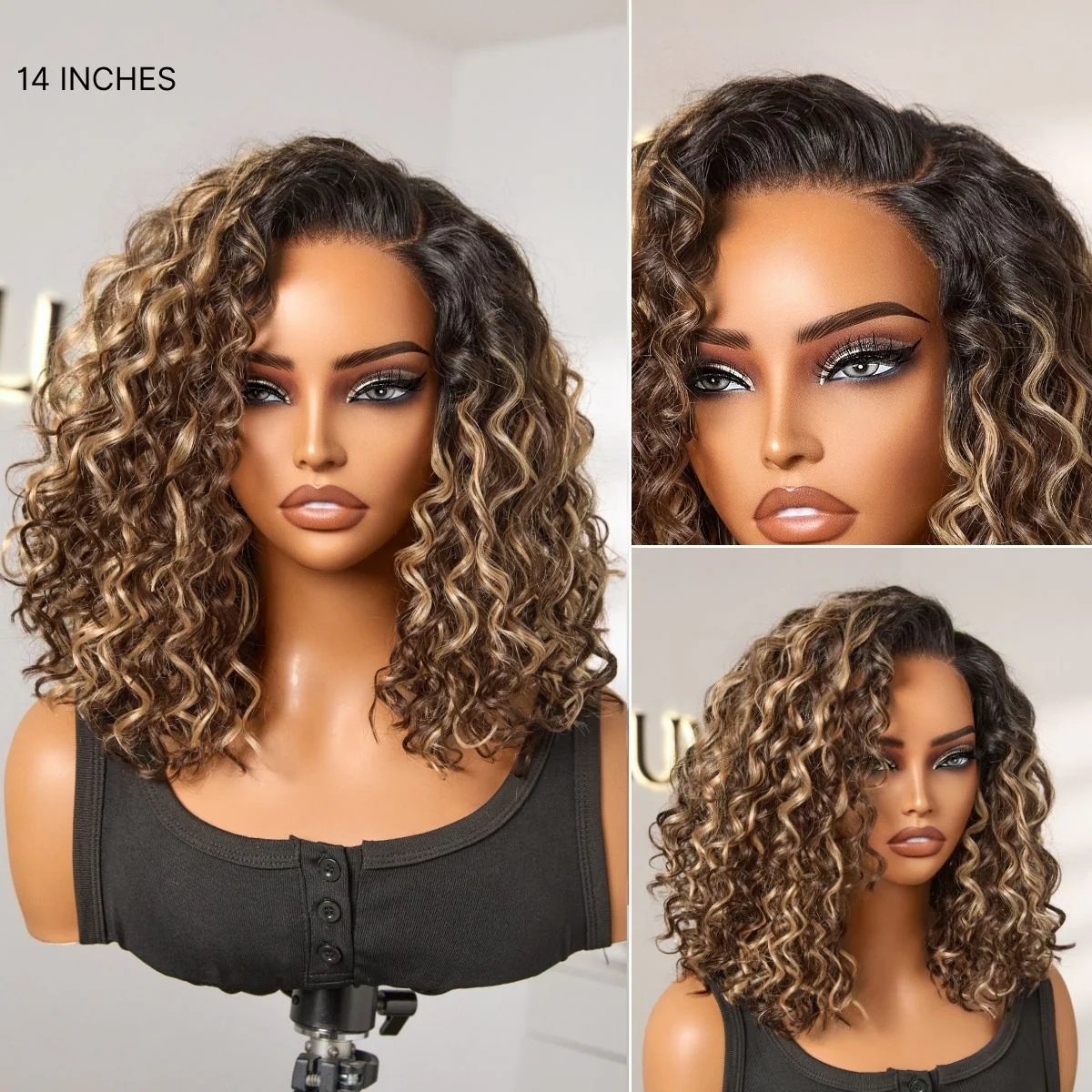 Tiktok Exclusive Deal | Ready to Go Water Wave Short Curly Bob Wig Glueless Minimalist HD Lace Wig Pre-Cut Lace - Image 13