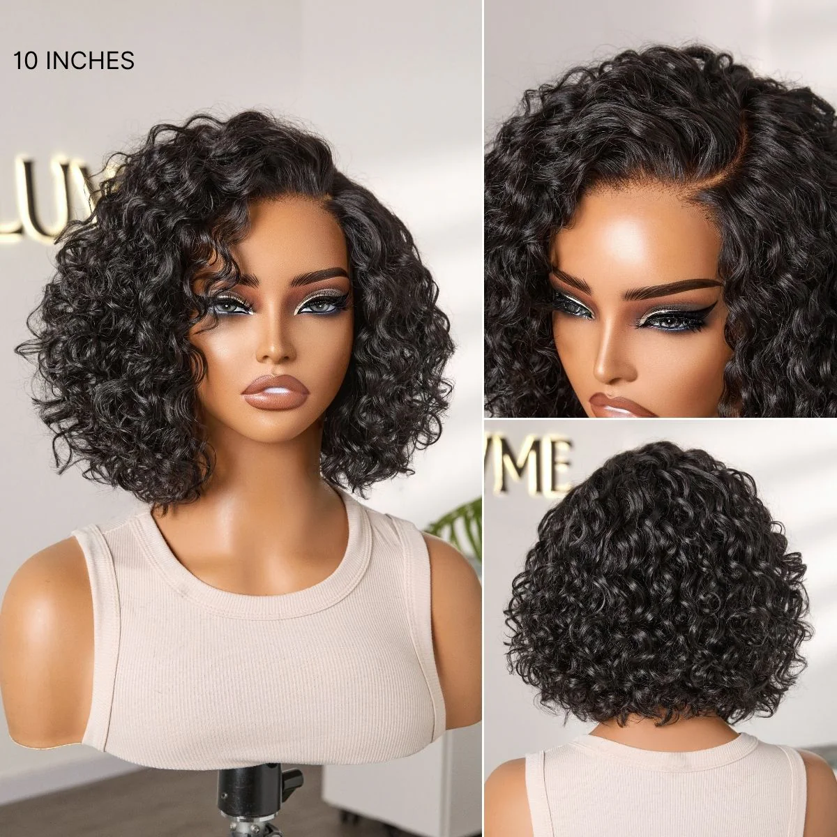 Tiktok Exclusive Deal | Ready to Go Water Wave Short Curly Bob Wig Glueless Minimalist HD Lace Wig Pre-Cut Lace - Image 14