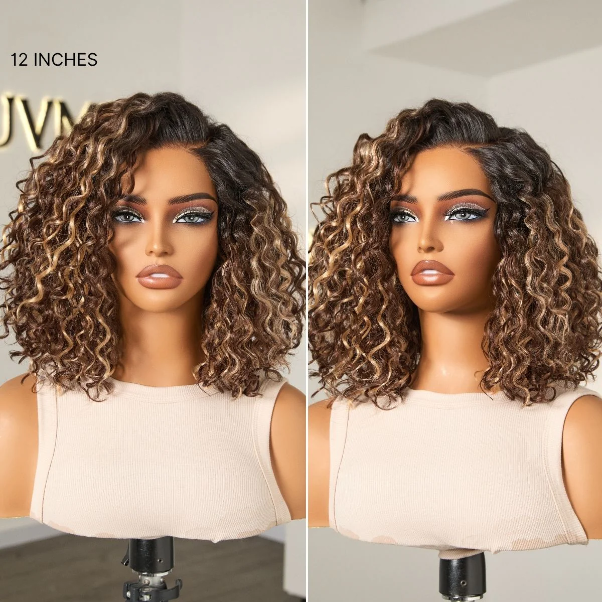 Tiktok Exclusive Deal | Ready to Go Water Wave Short Curly Bob Wig Glueless Minimalist HD Lace Wig Pre-Cut Lace - Image 22