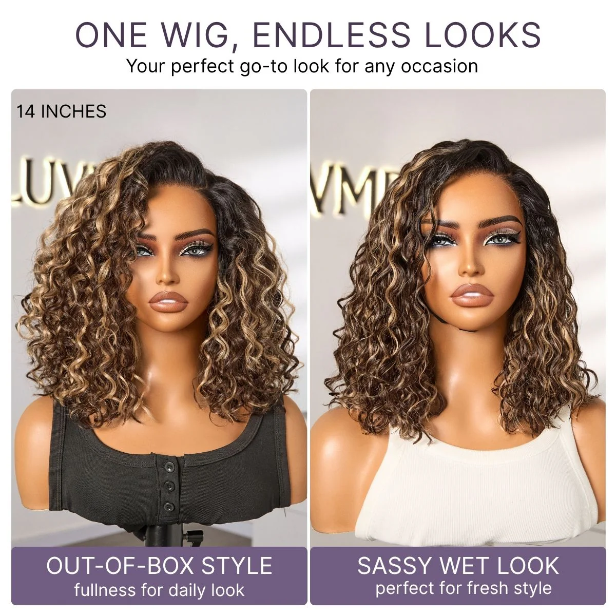 Tiktok Exclusive Deal | Ready to Go Water Wave Short Curly Bob Wig Glueless Minimalist HD Lace Wig Pre-Cut Lace - Image 23