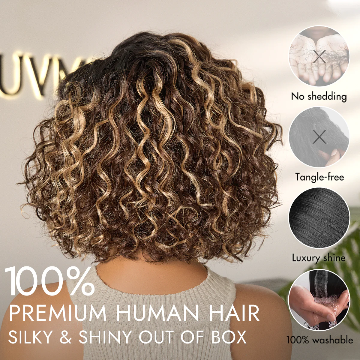 Tiktok Exclusive Deal | Ready to Go Water Wave Short Curly Bob Wig Glueless Minimalist HD Lace Wig Pre-Cut Lace - Image 24