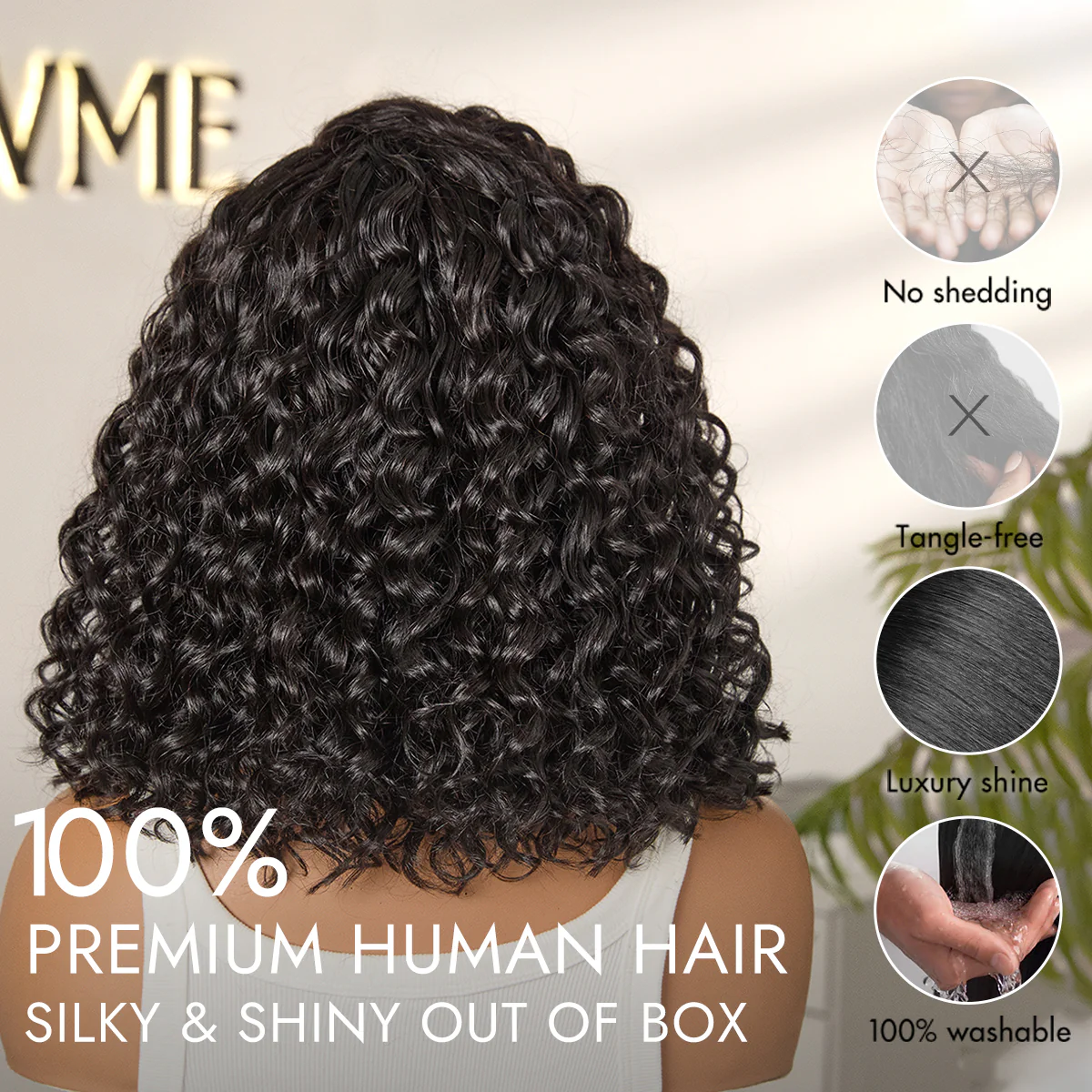 Tiktok Exclusive Deal | Ready to Go Water Wave Short Curly Bob Wig Glueless Minimalist HD Lace Wig Pre-Cut Lace - Image 4
