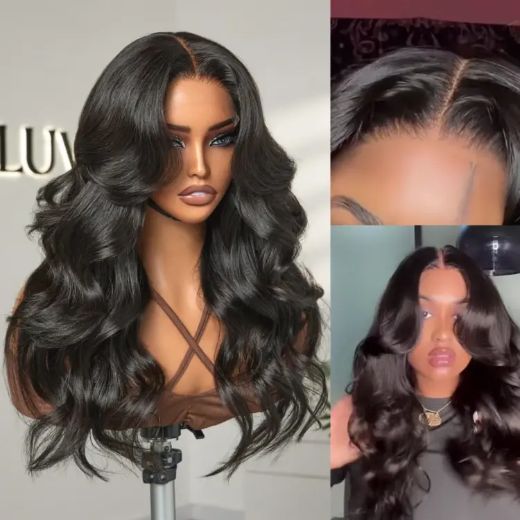 Trendy Layered Cut Loose Body Wave 5x5 Closure HD Lace Glueless Mid Part Long Wig - US Only - Image 2