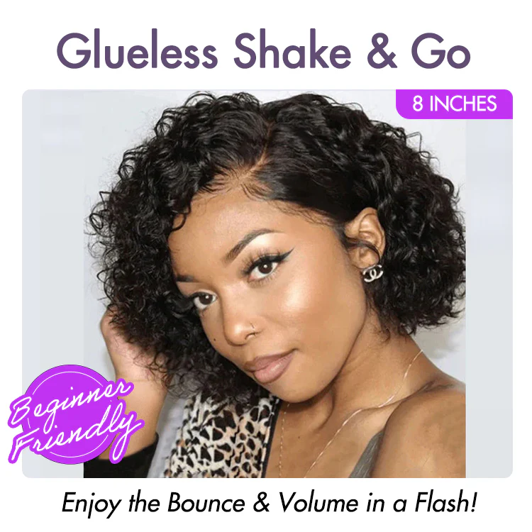 Trendy Short Cut Curly Minimalist HD Lace Glueless Side Part Wig 100% Human Hair Pre-Cut Lace - Image 5
