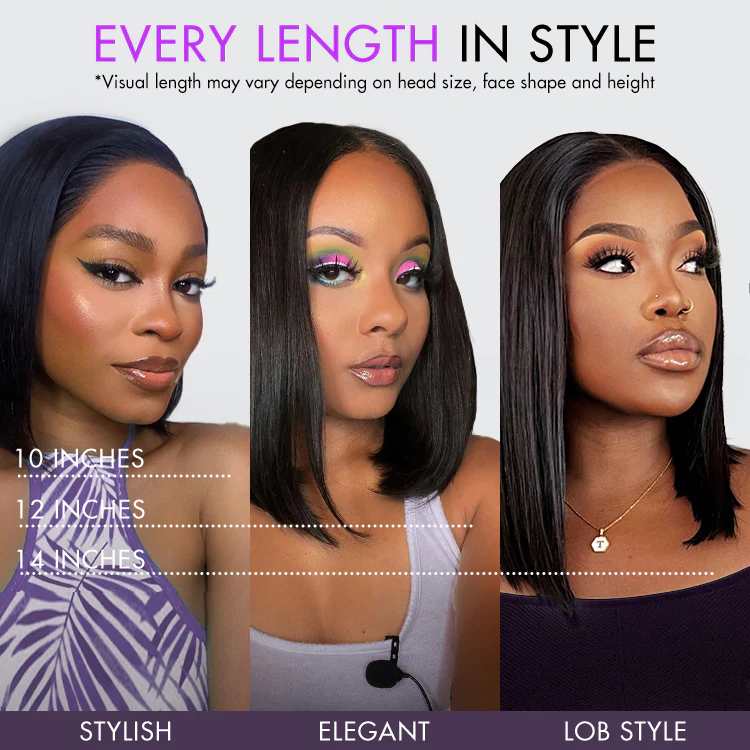 Ultra Natural Glueless Minimalist HD Lace C Part Bob Wig 100% Human Hair | Classic & Chic - Image 9
