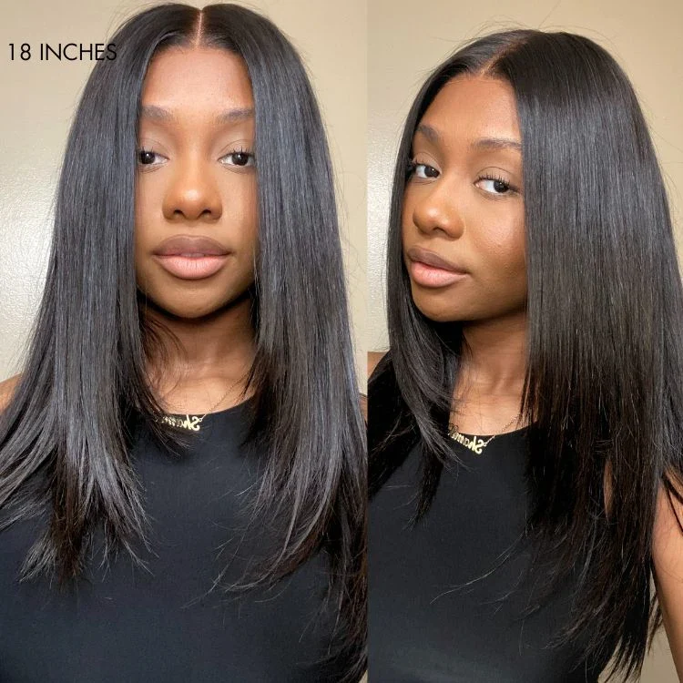 Black 180% Density Layered Cut Glueless 5x5 Closure Lace  Wig Pre-Plucked Hairline - US Only - Image 5