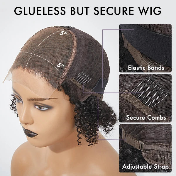 Black 180% Density Layered Cut Glueless 5x5 Closure Lace  Wig Pre-Plucked Hairline - US Only - Image 7