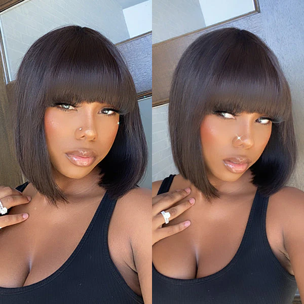 Luvme Hair Upgraded Silky Straight Glueless Minimalist Lace Bob Wig with Bangs- US Only - Image 2