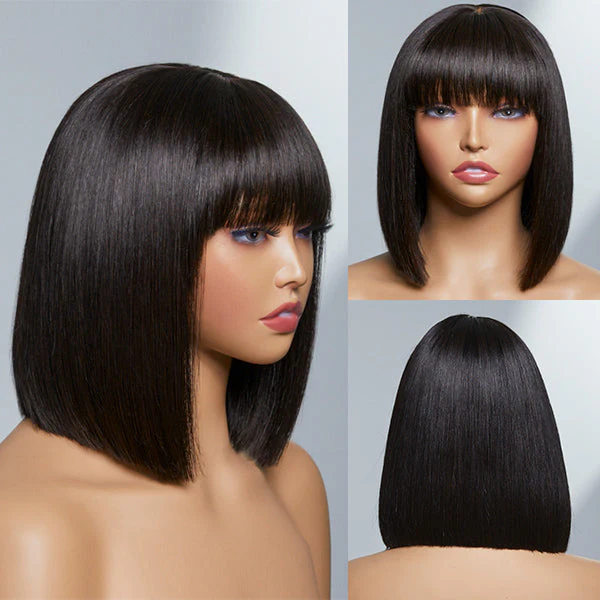 Luvme Hair Upgraded Silky Straight Glueless Minimalist Lace Bob Wig with Bangs- US Only - Image 3