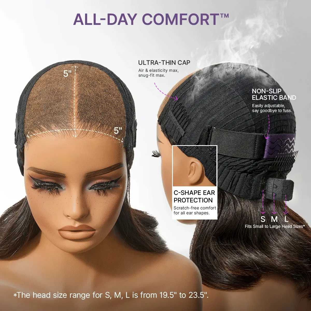 Vanessa | RawMagic - Natural Black Layered Cut Loose Body Wave Glueless 5x5 Closure HD Lace 100% Human Hair Wig - Image 13