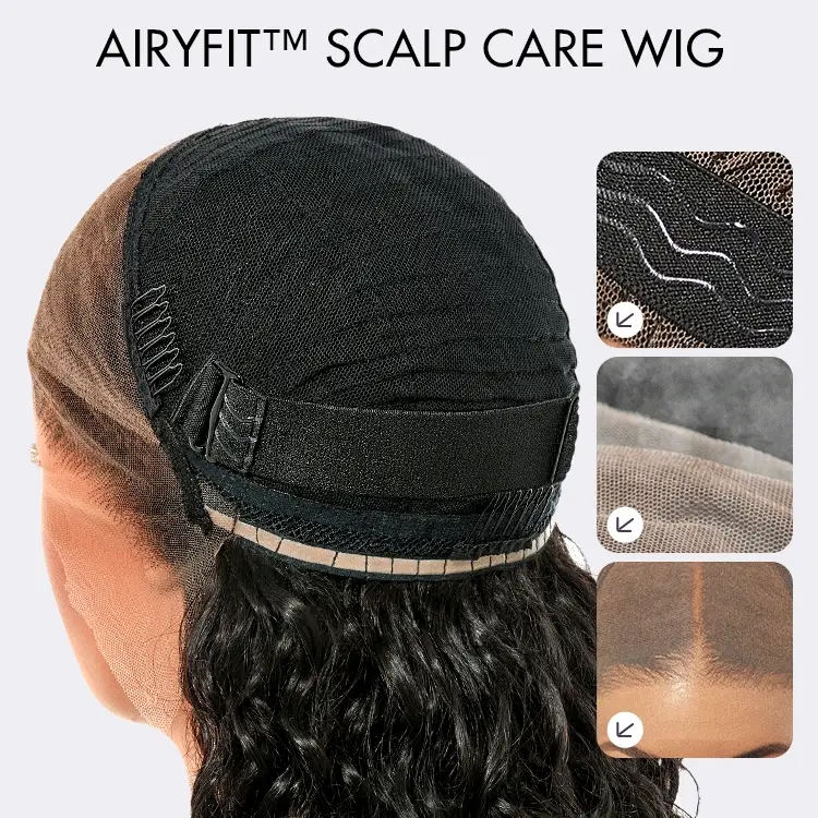 Natural Black Water Wave Glueless 11x6 Frontal HD Lace Human Hair Curly Wig - Image 2