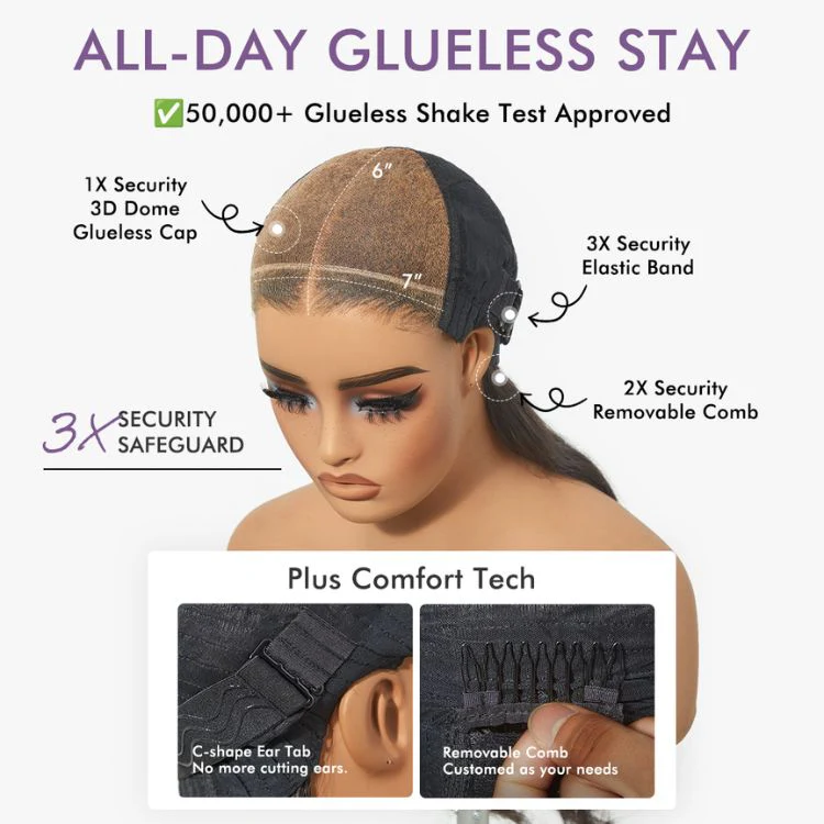 Weekly Special | Luvme All-Day Comfort™ Wig Loose Body Wave Glueless 7x6 Closure HD Lace Human Hair Wig with Bangs Pre-Cut Lace - Image 13